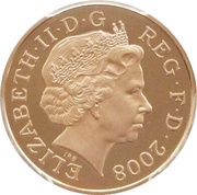 1 Penny - Elizabeth II 4th Portrait; Royal Shield, Gold Proof obverse image