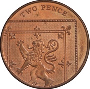 2 Pence - Elizabeth II 4th portrait; Royal Shield, United Kingdom, 2008-2015 reverse image