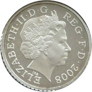 5 Pence - Elizabeth II 4th portrait; Royal Shield, Platinum Proof obverse image