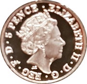 5 Pence - Elizabeth II 5th portrait; 1/40 oz Fine Silver obverse image