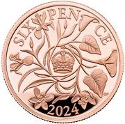 6 Pence - Charles III Gold Proof, United Kingdom, 2024 reverse image