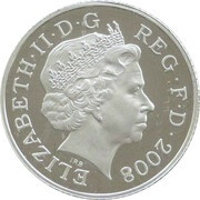 10 Pence - Elizabeth II 4th portrait; Royal Shield, Platinum Proof obverse image