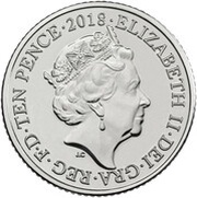 10 Pence - Elizabeth II 5th portrait; V - Village obverse image