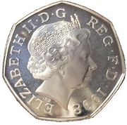 50 Pence - Elizabeth II NHS 50th Anniversary; Silver Proof obverse image