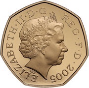 50 Pence - Elizabeth II Johnson's Dictionary; Gold Proof obverse image
