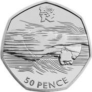 50 Pence - Elizabeth II Aquatics; Silver, United Kingdom, 2011 reverse image