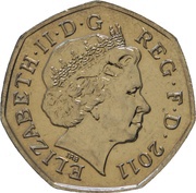 50 Pence - Elizabeth II 4th portrait; Archery obverse image
