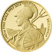 50 Pence - Elizabeth II 5th portrait; 1/40 oz Fine Gold, United Kingdom, 2015 reverse image