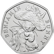 50 Pence - Elizabeth II 5th portrait; Benjamin Bunny, United Kingdom, 2017 reverse image