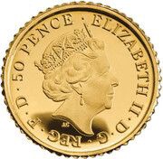 50 Pence - Elizabeth II 5th portrait; 1/40 oz Fine Gold obverse image