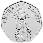 50 Pence - Elizabeth II 5th Portrait; Peter Rabbit, United Kingdom, 2019 reverse image