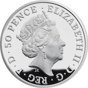 50 Pence - Elizabeth II 5th portrait; 1/4 oz Fine Silver obverse image