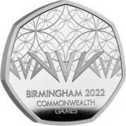 50 Pence - Elizabeth II Commonwealth Games; Platinum Proof, United Kingdom, 2022 reverse image