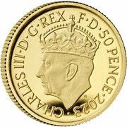 50 Pence - Charles III Coronation; Gold Proof obverse image