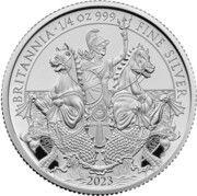 50 Pence - Charles III 1/4 oz Fine Silver, United Kingdom, 2023 reverse image