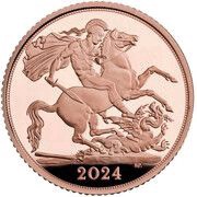 ½ Sovereign - Charles III, United Kingdom, 2024 reverse image
