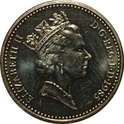 1 Pound - Elizabeth II 3rd portrait; Welsh Leek obverse image