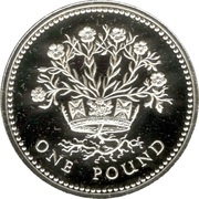 1 Pound - Elizabeth II Northern Irish Flax; Silver Proof, United Kingdom, 1986-1991 reverse image
