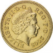 1 Pound - Elizabeth II 4th portrait; Menai Bridge obverse image