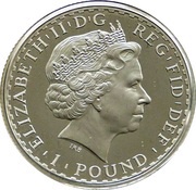 1 Pound - Elizabeth II 4th portrait; 1/2 oz Fine Silver obverse image