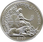1 Pound - Elizabeth II 4th portrait; 1/2 oz Fine Silver, United Kingdom, 2007-2012 reverse image