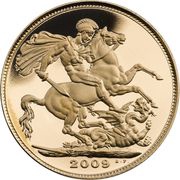1 Sovereign - Elizabeth II 4th portrait; no streamer, United Kingdom, 2009-2015 reverse image
