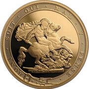 1 Sovereign - Elizabeth II 5th portrait; Garter type, United Kingdom, 2017 reverse image