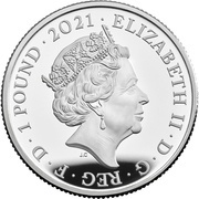 1 Pound - Elizabeth II Alice Through the Looking Glass; Silver Proof obverse image