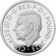1 Pound - Charles III King Charles' 75th Birthday; 1/2 oz Silver Proof obverse image