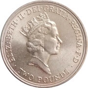 2 Pounds - Elizabeth II 3rd portrait; United Nations obverse image