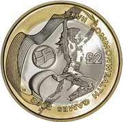 2 Pounds - Elizabeth II Games in England; Silver Proof, United Kingdom, 2002 reverse image