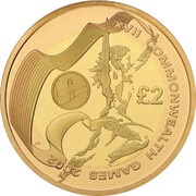 2 Pounds - Elizabeth II Games in Northern Ireland; Gold Proof, United Kingdom, 2002 reverse image