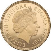 2 Sovereigns - Elizabeth II 4th portrait; modified reverse obverse image
