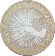 2 Pounds - Elizabeth II Florence Nightingale; Silver Piedfort, United Kingdom, 2010 reverse image