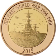 2 Pounds - Elizabeth II 4th portrait; Royal Navy, Gold Proof, United Kingdom, 2015 reverse image