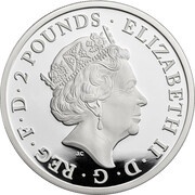 2 Pounds - Elizabeth II 5th portrait; 1 oz Fine Silver obverse image