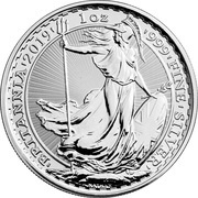 2 Pounds - Elizabeth II 5th portrait; 1 oz Fine Silver, United Kingdom, 2017-2020 reverse image