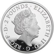 2 Pounds - Elizabeth II 5th portrait; 1 oz Fine Silver obverse image