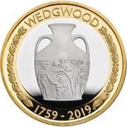 2 Pounds - Elizabeth II Wedgwood; Silver Piedfort, United Kingdom, 2019 reverse image