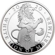 2 Pounds - Elizabeth II White Lion of Mortimer; Silver Proof, United Kingdom, 2020 reverse image