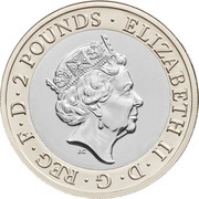 2 Pounds - Elizabeth II 5th portrait; Sir Walter Scott obverse image