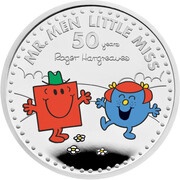 2 Pounds - Elizabeth II Mr. Strong and Little Miss Giggles; Silver Proof, United Kingdom, 2021 reverse image