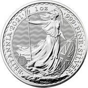 2 Pounds - Elizabeth II 5th portrait; 1 oz Fine Silver, United Kingdom, 2021-2023 reverse image