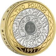 2 Pounds - Elizabeth II 25th Anniversary £2; Silver Piedfort, United Kingdom, 2022 reverse image