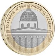 2 Pounds - Charles III National Gallery, United Kingdom, 2024 reverse image