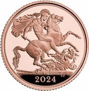 2 Sovereigns - Charles III, United Kingdom, 2024 reverse image