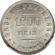 1000 Réis, Brazil, 1906-1912 reverse image
