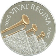 5 Pounds - Elizabeth II Queen's 80th Birthday; Silver Piedfort, United Kingdom, 2006 reverse image