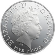 5 Pounds - Elizabeth II 4th portrait; Coronation Jubilee, Silver Piedfort obverse image