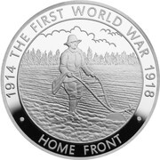 5 Pounds - Elizabeth II Home Front; Silver Proof, United Kingdom, 2014 reverse image